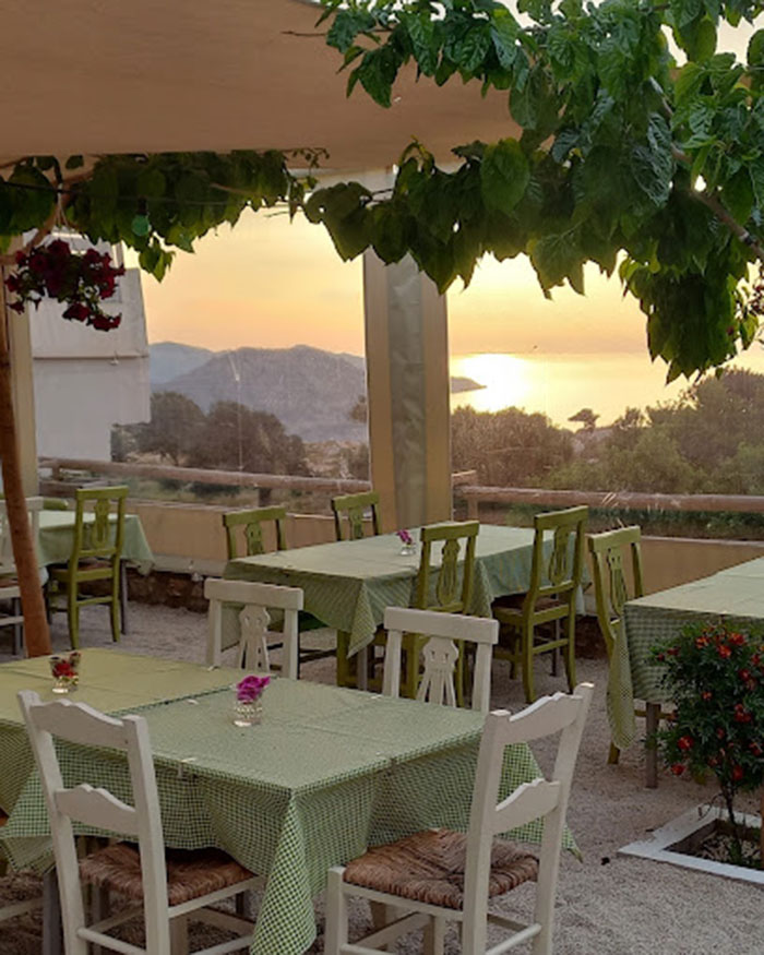 Dina Cretan food tavern at Achlada traditional village in Agia Pelagia